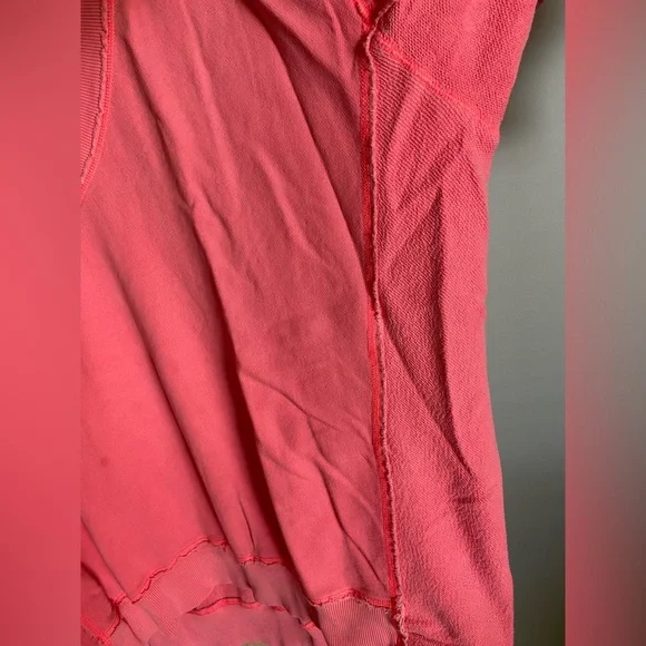 Aerie Neon Pink V-Neck Distressed Super Oversized Sweatshirt. Women's L READ - Picture 6 of 10